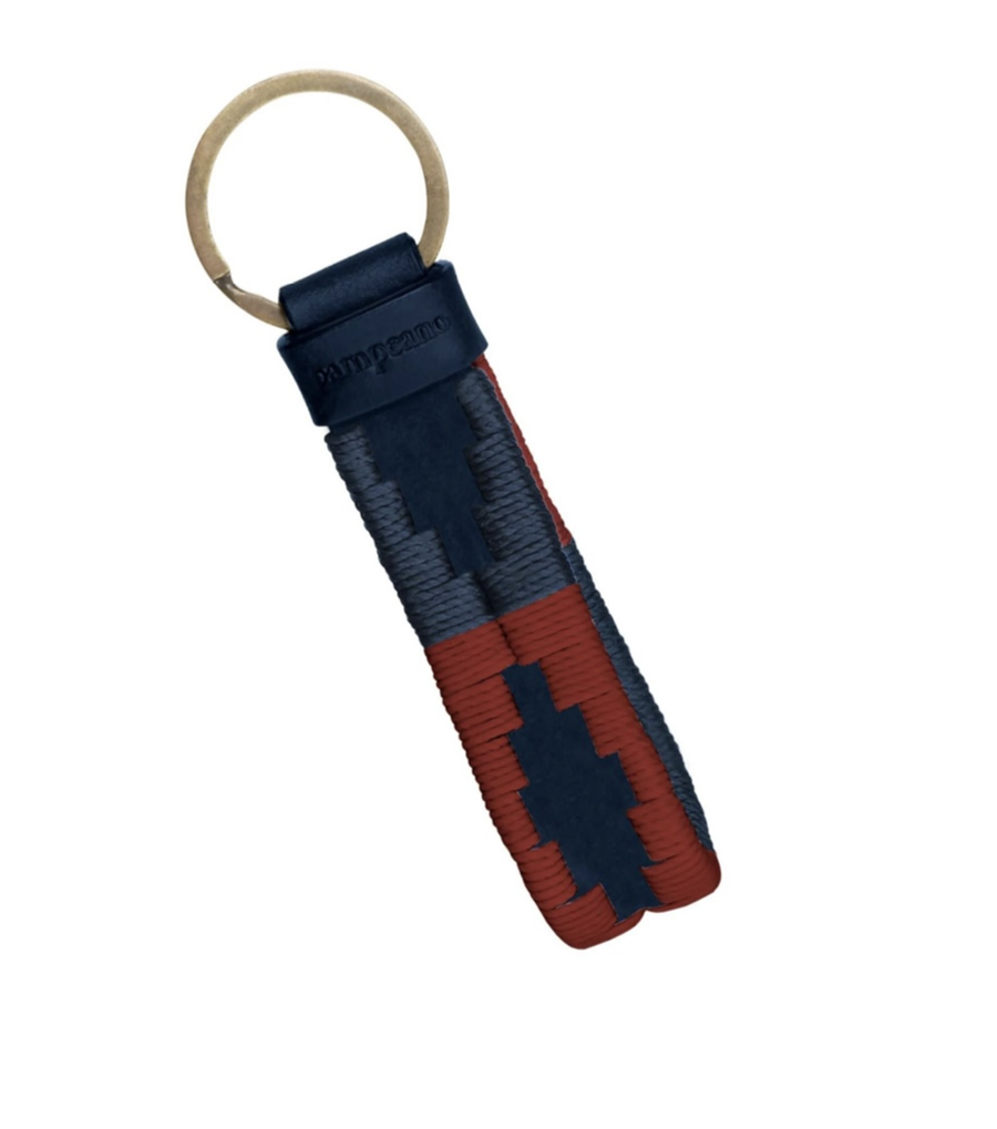 Charro Key Ring - Navy Leather/Marcado 1