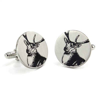 Mag Mouch Stag Cufflinks - Silver