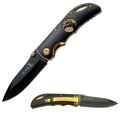 Elk Ridge Black & Gold Folding Knife 