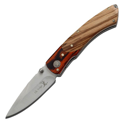 Elk Ridge Two Tone Wooden Folding Knife 