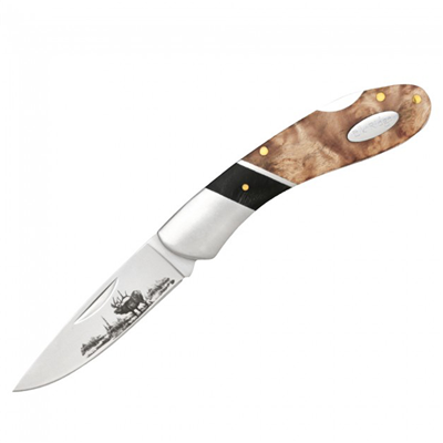 Elk Ridge Burr Wood Folding Knife 
